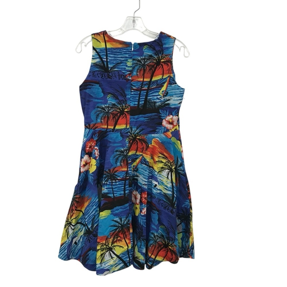 Hawaiian Hangover Womens Dress Sunset Blue Size Medium - Picture 6 of 7